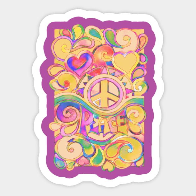 Pastel Peace and Love Art Sticker by AlondraHanley